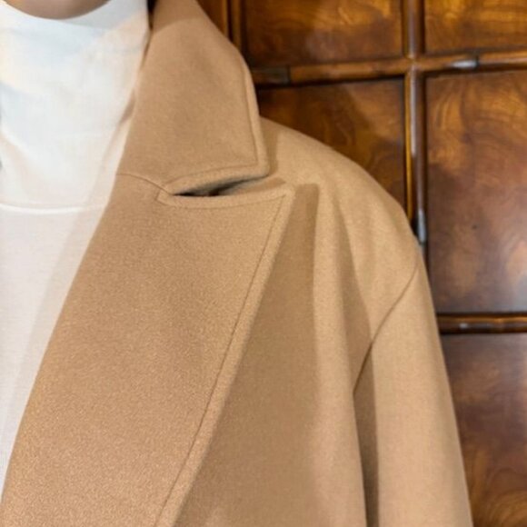 Steve Madden Camel Ivory Colorblock Two Button Maxi Coat - Picture 10 of 13